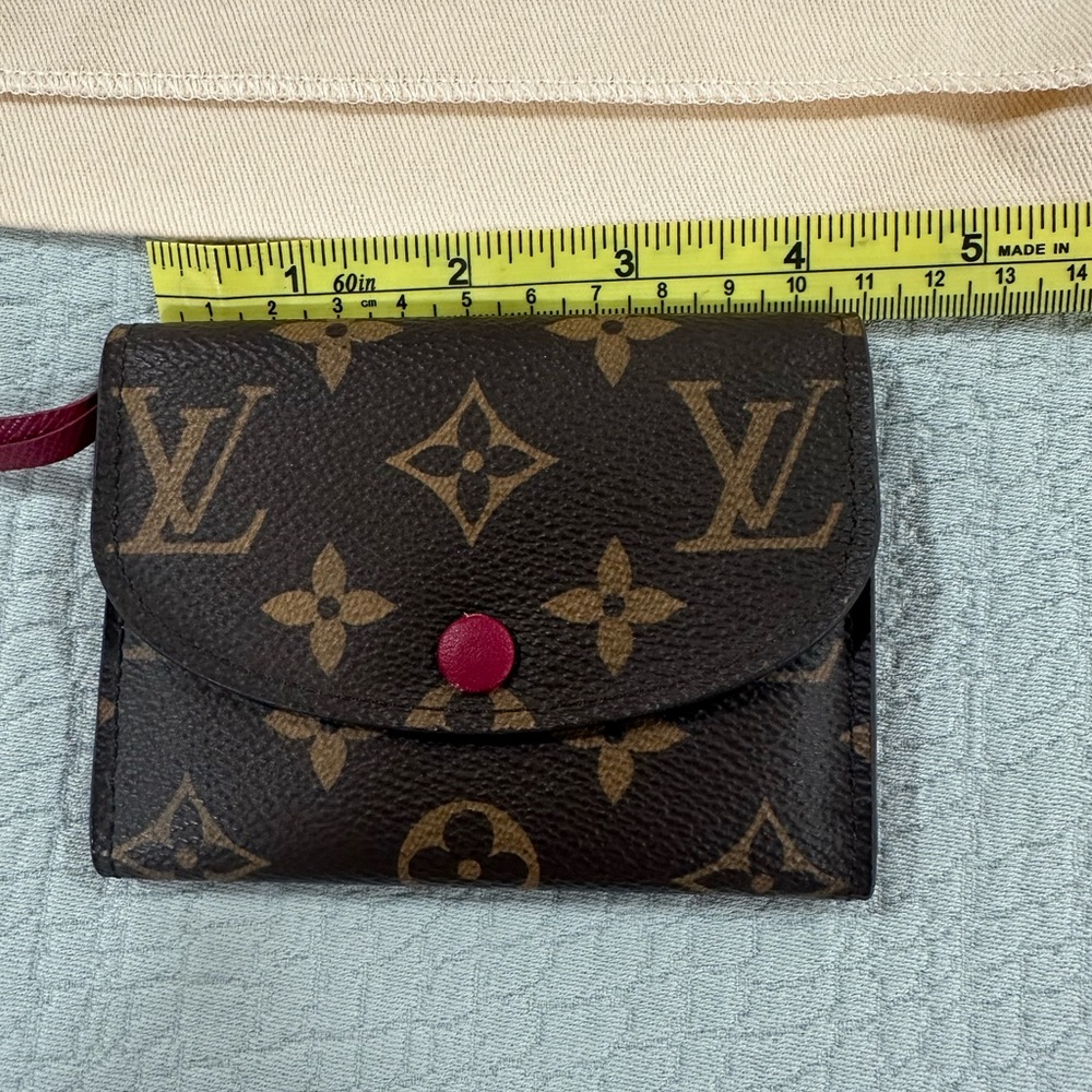 Louis Vuitton Dark Brown Monogram Coin Purse with Red Button - Picture 9 of 11
